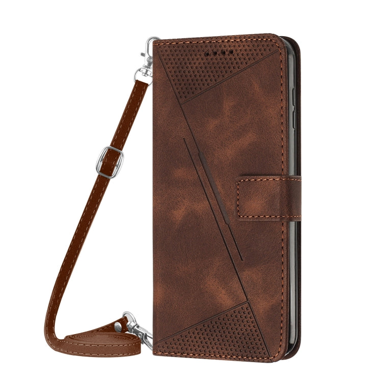 For Samsung Galaxy S25 Ultra 5G Dream Triangle Leather Phone Case with Long Lanyard(Brown) - Galaxy S25 Ultra 5G Cases by PMC Jewellery | Online Shopping South Africa | PMC Jewellery | Buy Now Pay Later Mobicred