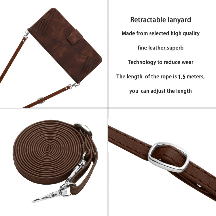 For Samsung Galaxy S25 Ultra 5G Dream Triangle Leather Phone Case with Long Lanyard(Brown) - Galaxy S25 Ultra 5G Cases by PMC Jewellery | Online Shopping South Africa | PMC Jewellery | Buy Now Pay Later Mobicred