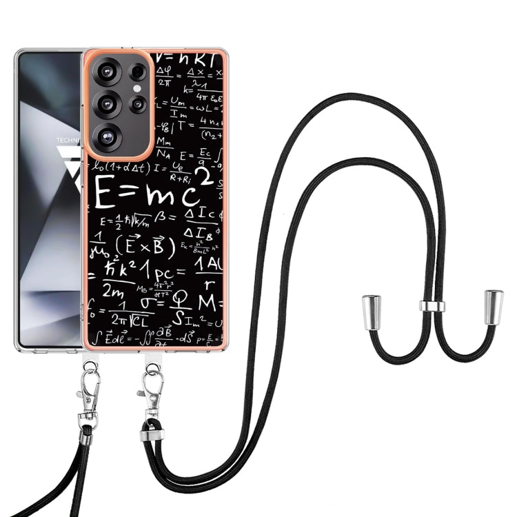 For Samsung Galaxy S25 Ultra 5G Electroplating Dual-side IMD Phone Case with Lanyard(Equation) - Galaxy S25 Ultra 5G Cases by PMC TechLife | Online Shopping South Africa | PMC TechLife | Buy Now Pay Later Mobicred