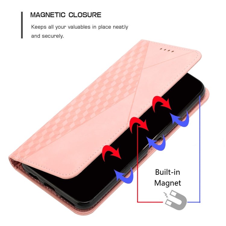 For Samsung Galaxy S25 / S24 5G Diamond Splicing Skin Feel Magnetic Leather Phone Case(Rose Gold) - Galaxy S25 5G Cases by PMC TechLife | Online Shopping South Africa | PMC TechLife | Buy Now Pay Later Mobicred