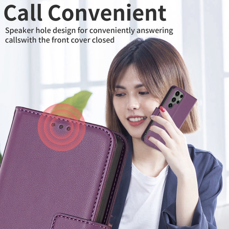 For Samsung Galaxy S25 Ultra 5G Magnetic Buckle Leather Phone Case(Dark Purple) - Galaxy S25 Ultra 5G Cases by PMC Jewellery | Online Shopping South Africa | PMC Jewellery | Buy Now Pay Later Mobicred