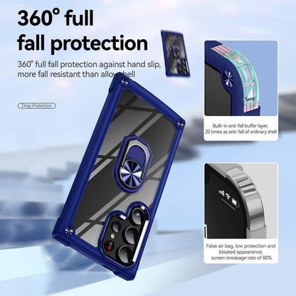 For Samsung Galaxy S25 Ultra 5G TPU + PC Lens Protection Phone Case with Ring Holder(Blue) - Galaxy S25 Ultra 5G Cases by PMC Jewellery | Online Shopping South Africa | PMC Jewellery | Buy Now Pay Later Mobicred