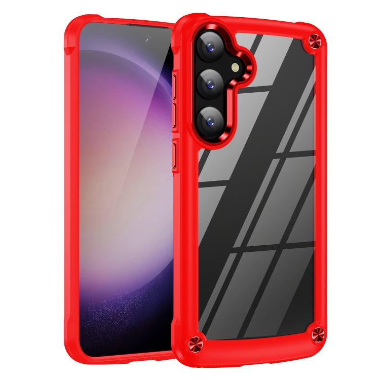 For Samsung Galaxy S25 5G TPU + PC Lens Protection Phone Case(Red) - Galaxy S25 5G Cases by PMC Jewellery | Online Shopping South Africa | PMC Jewellery | Buy Now Pay Later Mobicred