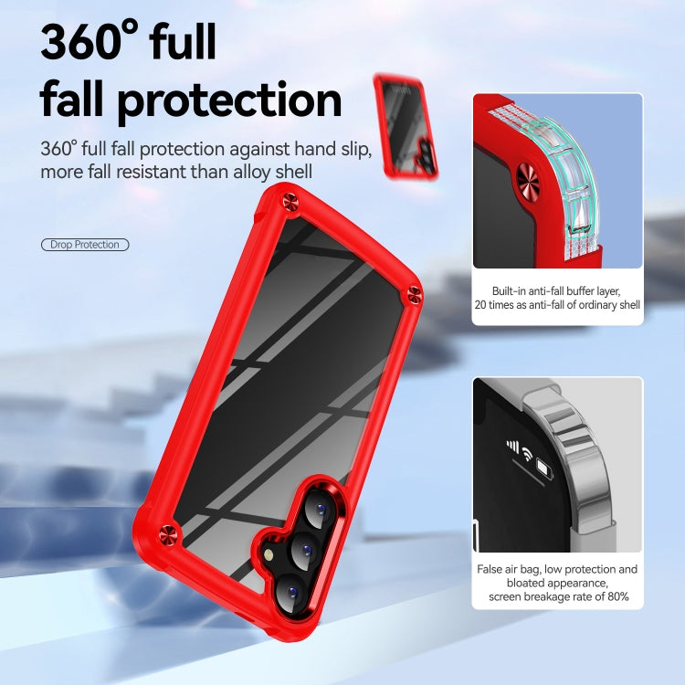 For Samsung Galaxy S25+ 5G TPU + PC Lens Protection Phone Case(Red) - Galaxy S25+ 5G Cases by PMC Jewellery | Online Shopping South Africa | PMC Jewellery | Buy Now Pay Later Mobicred