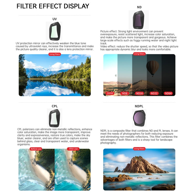 For DJI Air 3S JSR CB Series Drone Lens Filter, Filter:ND16PL - free shipping - PMC TechLife - Order now!