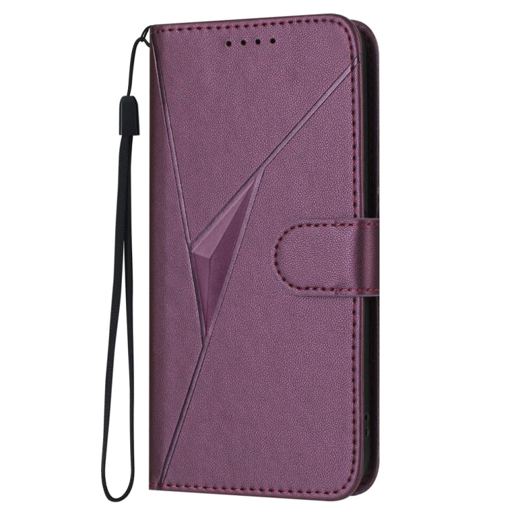 For Huawei Pura 70 Triangle Pattern Buckle Clasp Leather Phone Case(Dark Purple) - Huawei Cases by PMC Jewellery | Online Shopping South Africa | PMC Jewellery | Buy Now Pay Later Mobicred