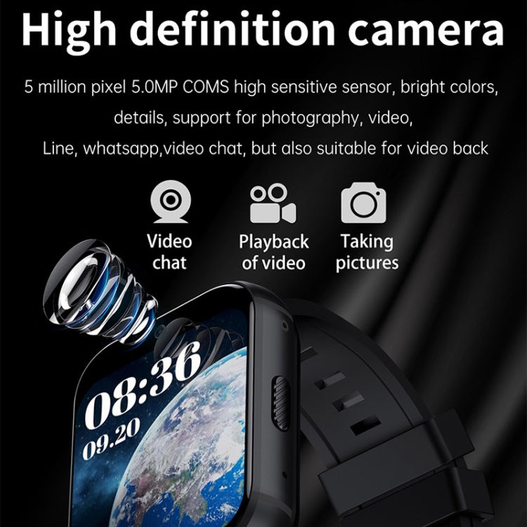 UNIWA DM66 4G Calling Smart Watch, 4GB+64GB, 1.99 inch IPS Screen Android 9.0 Support WiFi GPS(Silver) - free shipping - PMC TechLife - Order now!