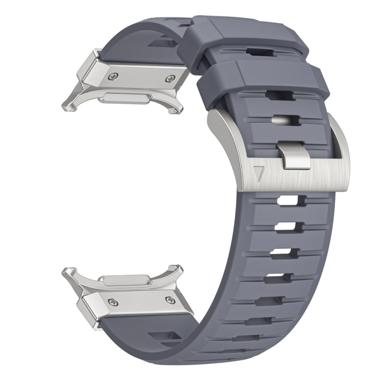 For Samsung Galaxy Watch Ultra 47mm Steel Buckle Fluororubber Watch Band(Silver Grey) - free shipping - PMC TechLife - Order now!