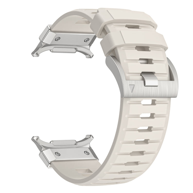 For Samsung Galaxy Watch Ultra 47mm Steel Buckle Fluororubber Watch Band(Silver Starlight) - free shipping - PMC TechLife - Order now!