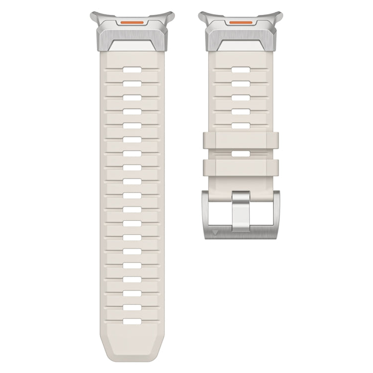 For Samsung Galaxy Watch Ultra 47mm Steel Buckle Fluororubber Watch Band(Silver Starlight) - free shipping - PMC TechLife - Order now!