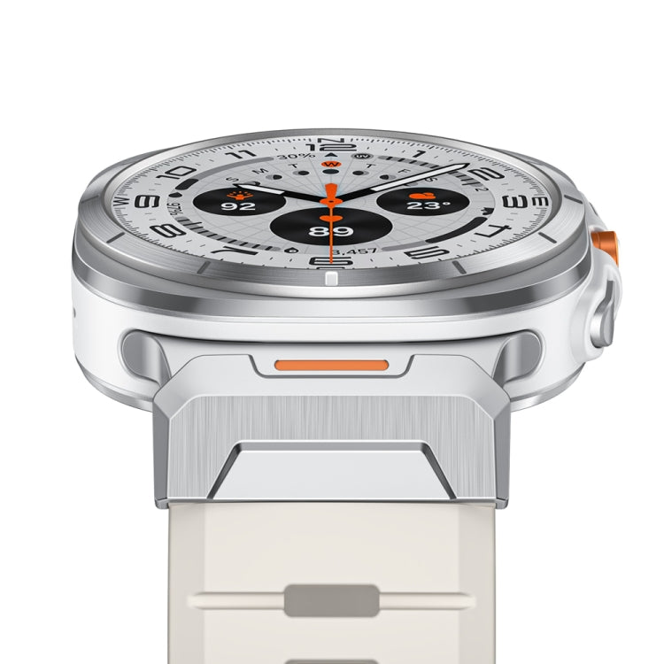 For Samsung Galaxy Watch Ultra 47mm Steel Buckle Fluororubber Watch Band(Silver Starlight) - free shipping - PMC TechLife - Order now!