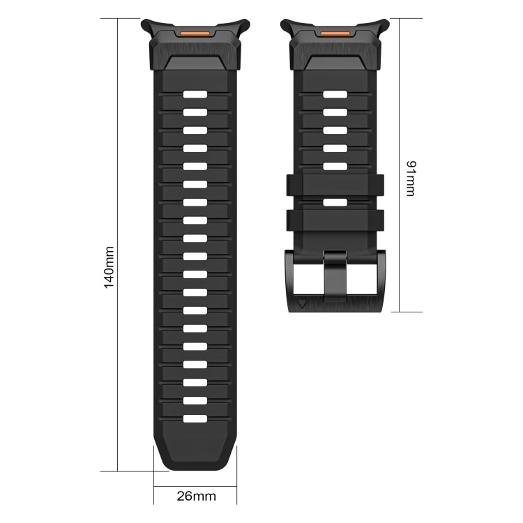For Samsung Galaxy Watch Ultra 47mm Steel Buckle Fluororubber Watch Band(Silver Grey) - free shipping - PMC TechLife - Order now!