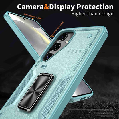 For Samsung Galaxy S25+ 5G Ring Holder PC Hybrid TPU Phone Case(Blue) - Galaxy S25+ 5G Cases by PMC Jewellery | Online Shopping South Africa | PMC Jewellery | Buy Now Pay Later Mobicred