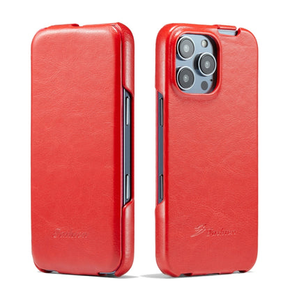 For iPhone 16 Pro Fierre Shann 64 Texture Vertical Flip PU Leather Phone Case(Red) - iPhone 16 Pro Cases by FIERRE SHANN | Online Shopping South Africa | PMC Jewellery | Buy Now Pay Later Mobicred