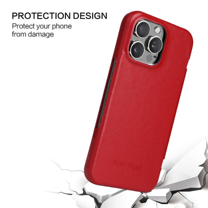 For iPhone 16 Pro Max Fierre Shann Top Layer Cowhide Business Magnetic Leather Phone Case(Red) - iPhone 16 Pro Max Cases by FIERRE SHANN | Online Shopping South Africa | PMC Jewellery | Buy Now Pay Later Mobicred