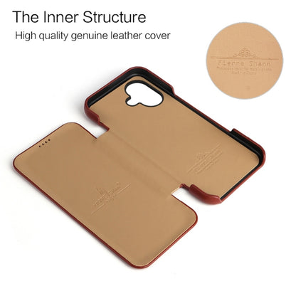 For iPhone 16 Plus Fierre Shann Top Layer Cowhide Business Magnetic Leather Phone Case(Brown) - iPhone 16 Plus Cases by FIERRE SHANN | Online Shopping South Africa | PMC Jewellery | Buy Now Pay Later Mobicred