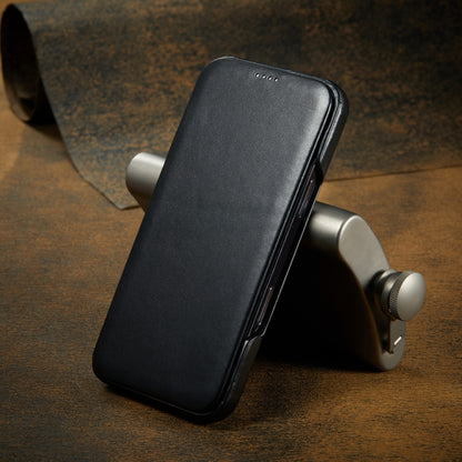 For iPhone 16 Plus Fierre Shann Top Layer Cowhide Business Magnetic Leather Phone Case(Black) - iPhone 16 Plus Cases by FIERRE SHANN | Online Shopping South Africa | PMC Jewellery | Buy Now Pay Later Mobicred