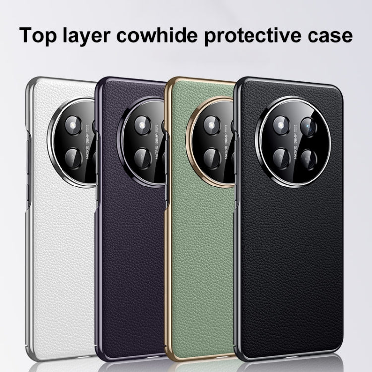 For Honor 300 Pro Genuine Leather PC Phone Case(Black) - Honor Cases by PMC TechLife | Online Shopping South Africa | PMC TechLife | Buy Now Pay Later Mobicred