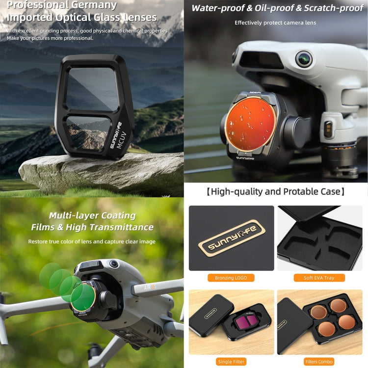 For DJI Air 3S Sunnylife Camera Lens Filter, Filter:ND64 - free shipping - PMC TechLife - Order now!