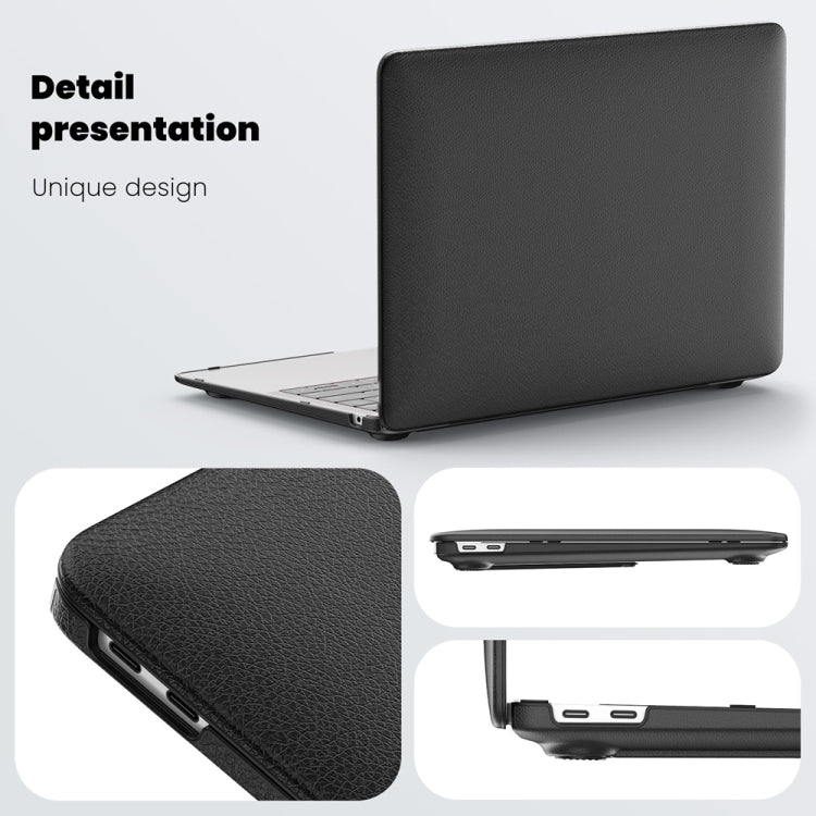 For MacBook Air 13.3 inch A2337 Business Magnetic Holder PC + PU Laptop Protective Case(Black) - MacBook Air Cases by PMC Jewellery | Online Shopping South Africa | PMC Jewellery | Buy Now Pay Later Mobicred