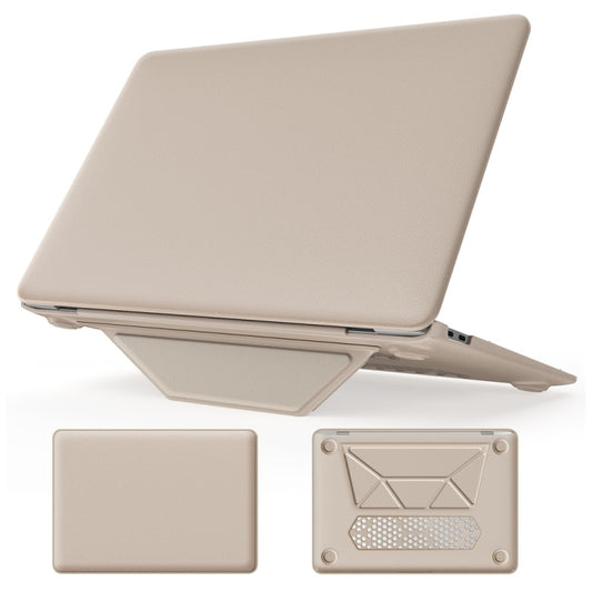 For MacBook Air 13.3 inch A2337 Business Magnetic Holder PC + PU Laptop Protective Case(Gold) - MacBook Air Cases by PMC Jewellery | Online Shopping South Africa | PMC Jewellery | Buy Now Pay Later Mobicred