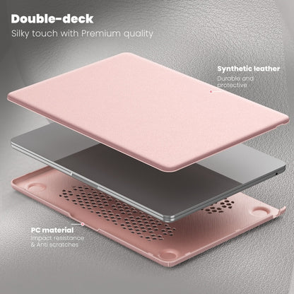 For MacBook Air 15.3 inch A3114 / A2941 Business Magnetic Holder PC + PU Laptop Protective Case(Pink) - MacBook Air Cases by PMC Jewellery | Online Shopping South Africa | PMC Jewellery | Buy Now Pay Later Mobicred