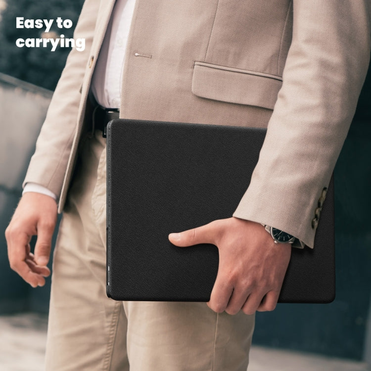 For MacBook Pro 14 inch A2918 / A2992 Business Magnetic Holder PC + PU Laptop Protective Case(Black) - MacBook Pro Cases by PMC Jewellery | Online Shopping South Africa | PMC Jewellery | Buy Now Pay Later Mobicred