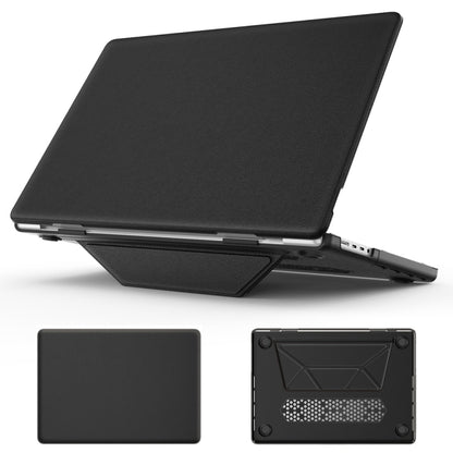 For MacBook Pro 16.2 inch A2991 / A2485 Business Magnetic Holder PC + PU Laptop Protective Case(Black) - MacBook Pro Cases by PMC Jewellery | Online Shopping South Africa | PMC Jewellery | Buy Now Pay Later Mobicred