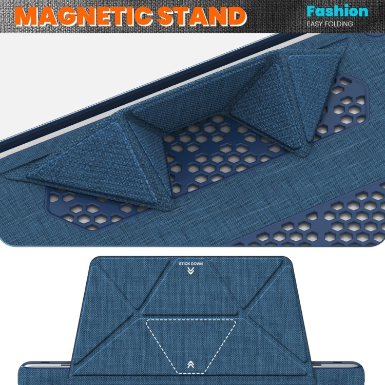 For MacBook Pro 13.3 inch M1 A2338 Fabric Magnetic Holder Laptop Protective Case(Navy Blue) - MacBook Pro Cases by PMC Jewellery | Online Shopping South Africa | PMC Jewellery | Buy Now Pay Later Mobicred