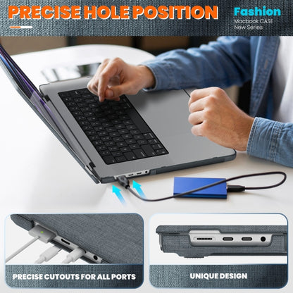 For MacBook Pro 14 inch A2918 / A2992 Fabric Magnetic Holder Laptop Protective Case(Grey) - MacBook Pro Cases by PMC Jewellery | Online Shopping South Africa | PMC Jewellery | Buy Now Pay Later Mobicred