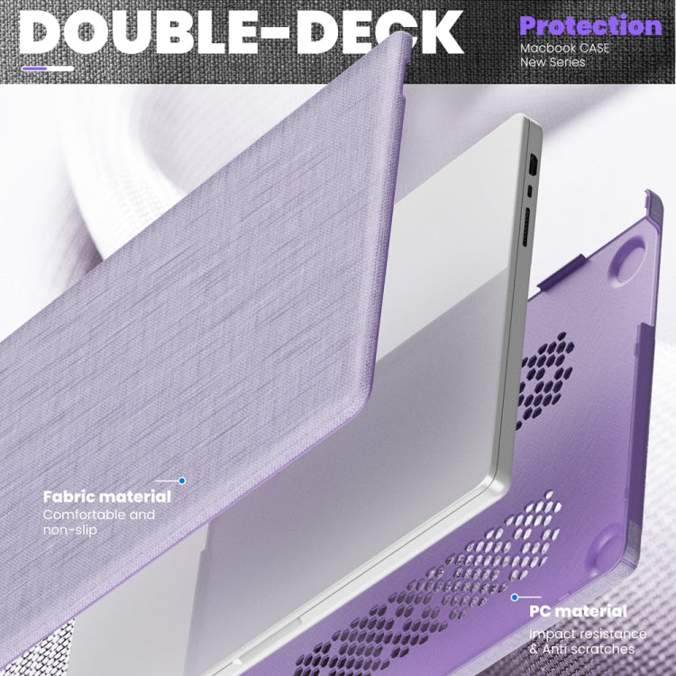 For MacBook Pro 16.2 inch A2991 / A2485 Fabric Magnetic Holder Laptop Protective Case(Purple) - MacBook Pro Cases by PMC Jewellery | Online Shopping South Africa | PMC Jewellery | Buy Now Pay Later Mobicred