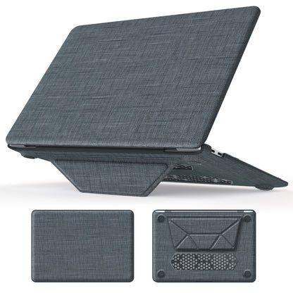 For MacBook Air 13.3 inch A2337 Fabric Magnetic Holder Laptop Protective Case(Grey) - MacBook Air Cases by PMC Jewellery | Online Shopping South Africa | PMC Jewellery | Buy Now Pay Later Mobicred