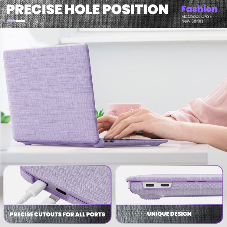 For MacBook Air 13.3 inch A2337 Fabric Magnetic Holder Laptop Protective Case(Purple) - MacBook Air Cases by PMC Jewellery | Online Shopping South Africa | PMC Jewellery | Buy Now Pay Later Mobicred