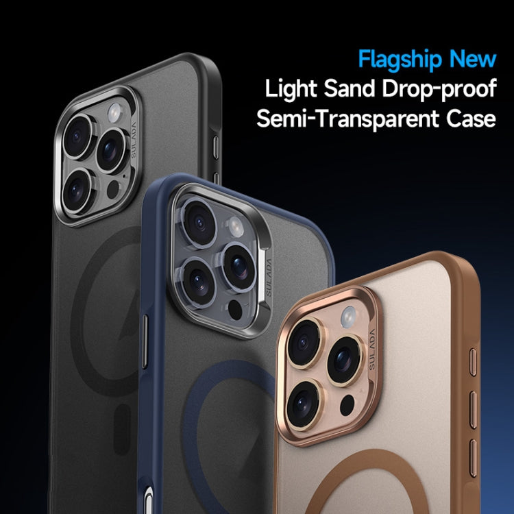 For iPhone 16 Pro Max SULADA Light Sand MagSafe Magnetic PC Hybrid TPU Phone Case(Grey) - free shipping - PMC Jewellery - Order now!
