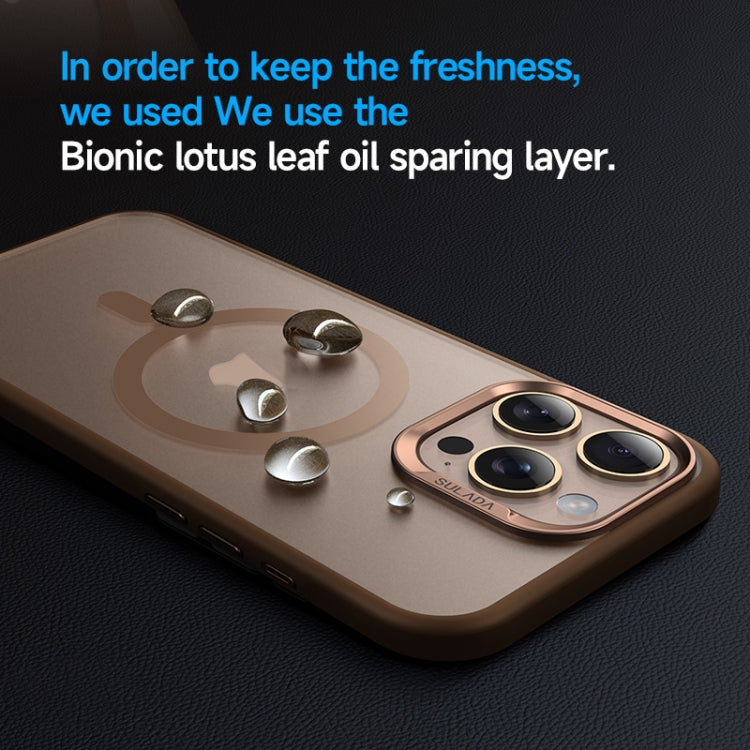 For iPhone 16 Plus SULADA Light Sand MagSafe Magnetic PC Hybrid TPU Phone Case(Gold) - free shipping - PMC Jewellery - Order now!