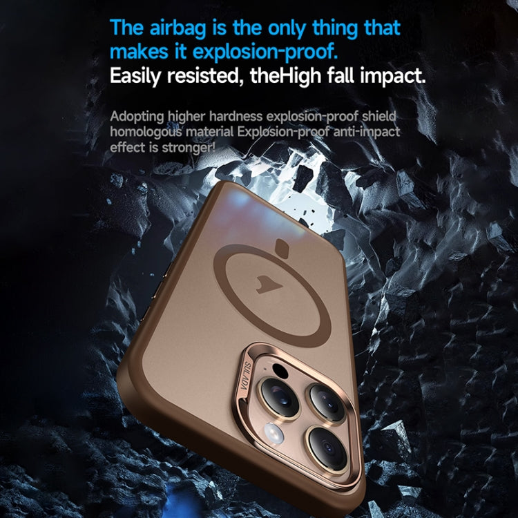 For iPhone 16 SULADA Light Sand MagSafe Magnetic PC Hybrid TPU Phone Case(Gold) - iPhone 16 Cases by SULADA | Online Shopping South Africa | PMC Jewellery | Buy Now Pay Later Mobicred