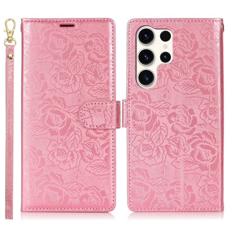 For Samsung Galaxy S25 Ultra 5G Peony Flowers Imprint Leather Phone Case(Pink) - Galaxy S25 Ultra 5G Cases by PMC Jewellery | Online Shopping South Africa | PMC Jewellery | Buy Now Pay Later Mobicred