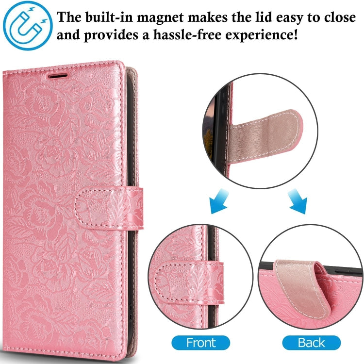 For Samsung Galaxy S25 Ultra 5G Peony Flowers Imprint Leather Phone Case(Pink) - Galaxy S25 Ultra 5G Cases by PMC Jewellery | Online Shopping South Africa | PMC Jewellery | Buy Now Pay Later Mobicred