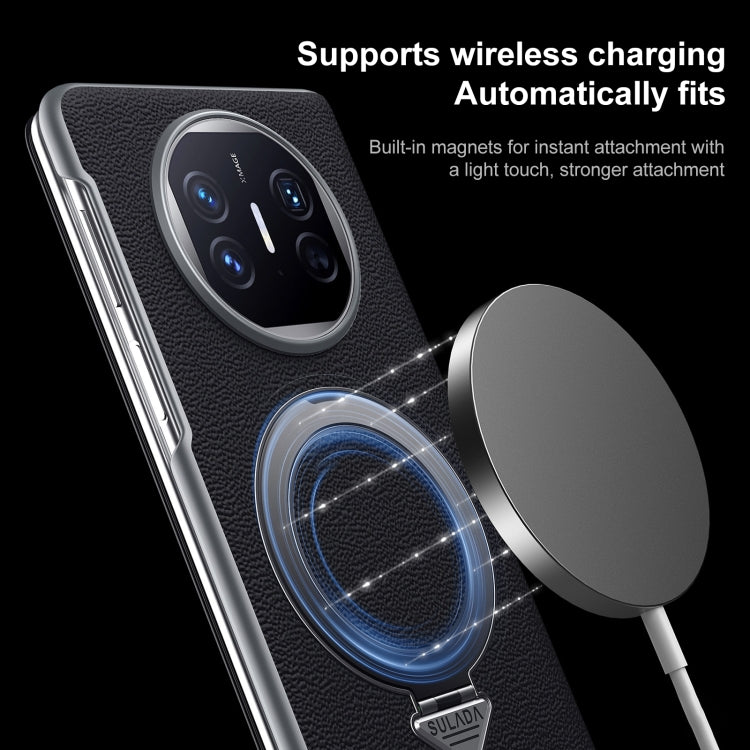 For Huawei Mate XT Ultimate Design SULADA Smart View Window MagSafe Magnetic Holder Leather Phone Case(Black) - Huawei Cases by SULADA | Online Shopping South Africa | PMC TechLife | Buy Now Pay Later Mobicred