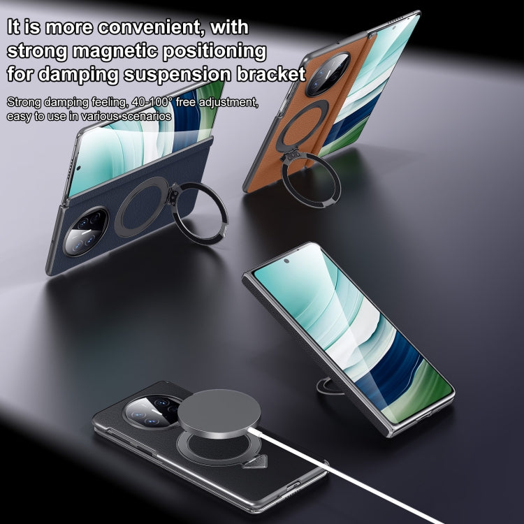 For Huawei Mate X5 / X3 SULADA Top Grain Leather MagSafe Magnetic Holder Phone Case(Blue) - Huawei Cases by SULADA | Online Shopping South Africa | PMC TechLife | Buy Now Pay Later Mobicred