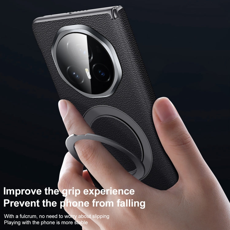 For Honor Magic V3 SULADA Top Grain Leather MagSafe Magnetic Holder Phone Case(Black) - free shipping - PMC TechLife - Order now!