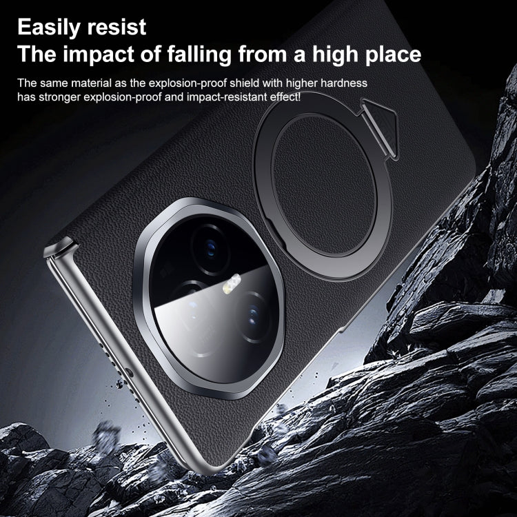 For Honor Magic V3 SULADA Top Grain Leather MagSafe Magnetic Holder Phone Case(Blue) - free shipping - PMC TechLife - Order now!