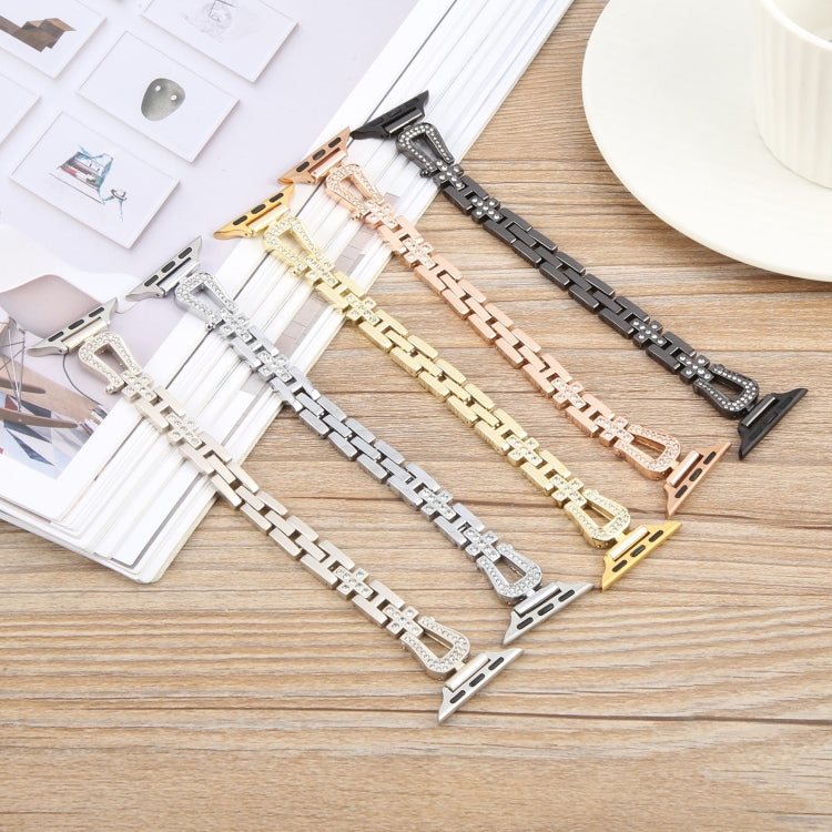 For Apple Watch 46mm / 49mm / 45mm / 44mm Quick Release U-Shaped Diamond Alloy Slim Watch Band(Silver) - free shipping - PMC TechLife - Order now!