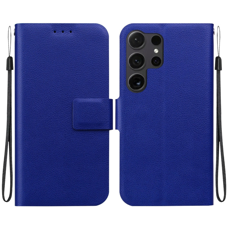 For Samsung Galaxy S25 Ultra 5G Ultra-thin Voltage Magnetic Buckle Leather Phone Case(Blue) - Galaxy S25 Ultra 5G Cases by PMC TechLife | Online Shopping South Africa | PMC TechLife | Buy Now Pay Later Mobicred