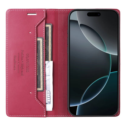 For iPhone 16 Pro GQUTROBE G01 RFID Anti-theft Leather Phone Case(Red) - iPhone 16 Pro Cases by GQUTROBE | Online Shopping South Africa | PMC Jewellery | Buy Now Pay Later Mobicred