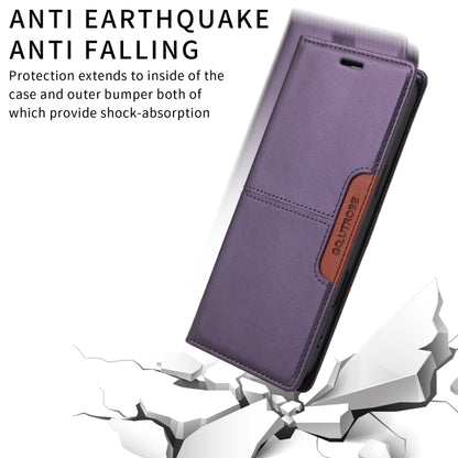 For iPhone 16 Pro GQUTROBE G01 RFID Anti-theft Leather Phone Case(Purple) - iPhone 16 Pro Cases by GQUTROBE | Online Shopping South Africa | PMC Jewellery | Buy Now Pay Later Mobicred