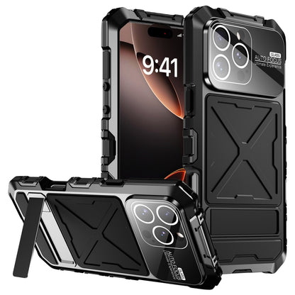 For iPhone 16 Pro Max R-JUST Life Waterproof Dustproof Shockproof Phone Case(Black) - iPhone 16 Pro Max Cases by R-JUST | Online Shopping South Africa | PMC Jewellery | Buy Now Pay Later Mobicred