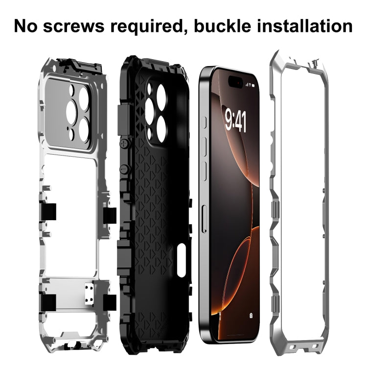 For iPhone 16 Pro Max R-JUST Life Waterproof Dustproof Shockproof Phone Case(Silver) - iPhone 16 Pro Max Cases by R-JUST | Online Shopping South Africa | PMC Jewellery | Buy Now Pay Later Mobicred