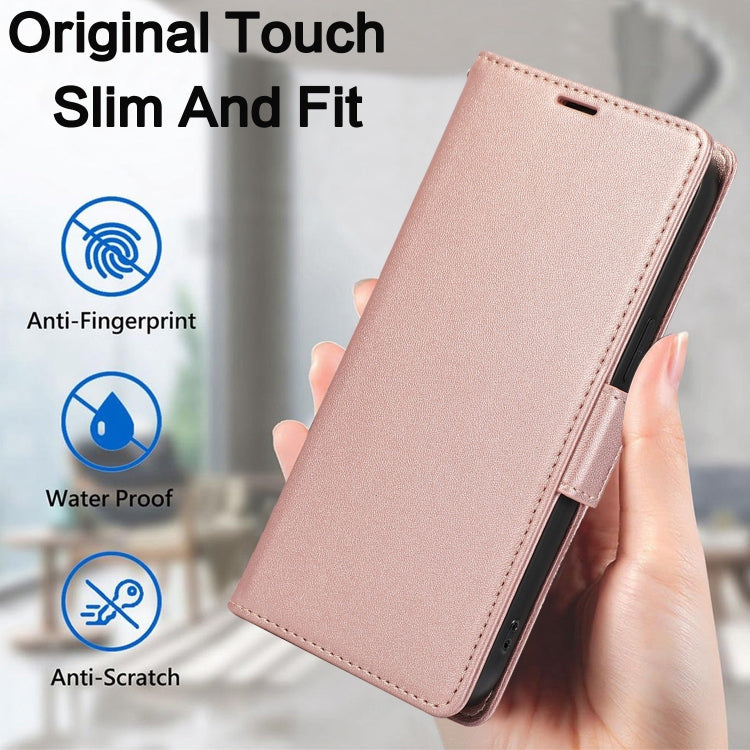 For Samsung Galaxy S25 Ultra 5G Side Buckle RFID Anti-theft Leather Phone Case(Rose Gold) - Galaxy S25 Ultra 5G Cases by PMC TechLife | Online Shopping South Africa | PMC TechLife | Buy Now Pay Later Mobicred