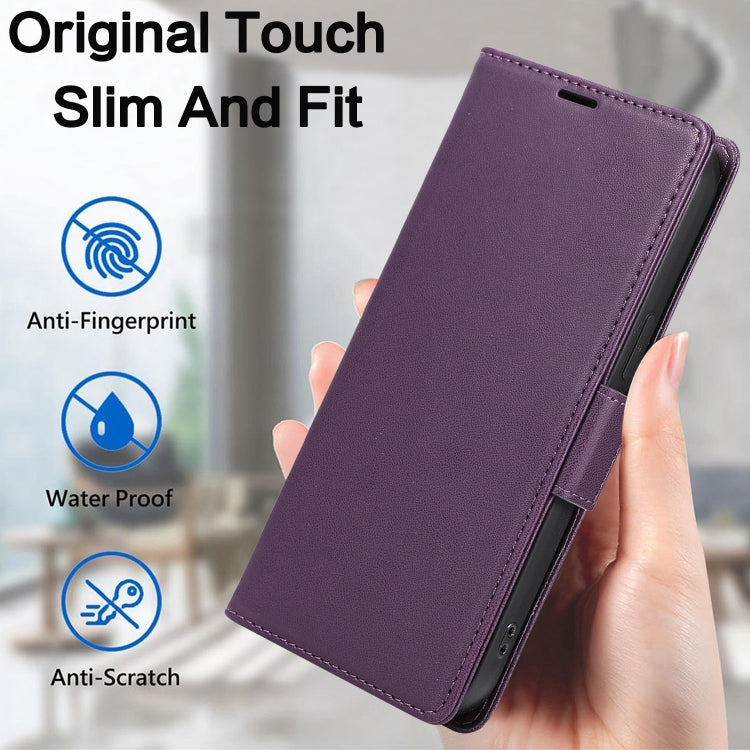 For Samsung Galaxy S25 Ultra 5G Side Buckle RFID Anti-theft Leather Phone Case(Dark Purple) - Galaxy S25 Ultra 5G Cases by PMC TechLife | Online Shopping South Africa | PMC TechLife | Buy Now Pay Later Mobicred